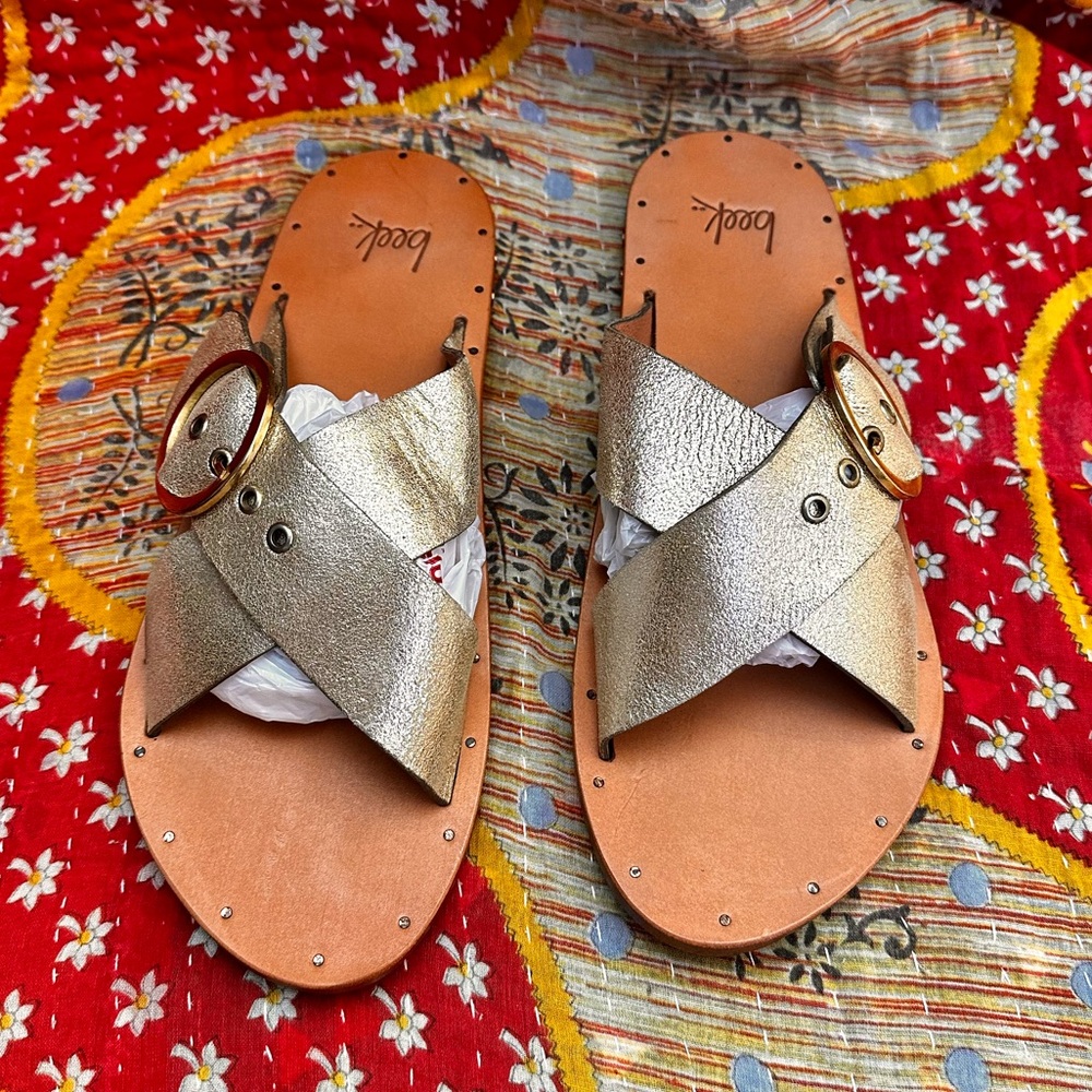 Beek Crow Leather & O-Ring Sandal - Size 10